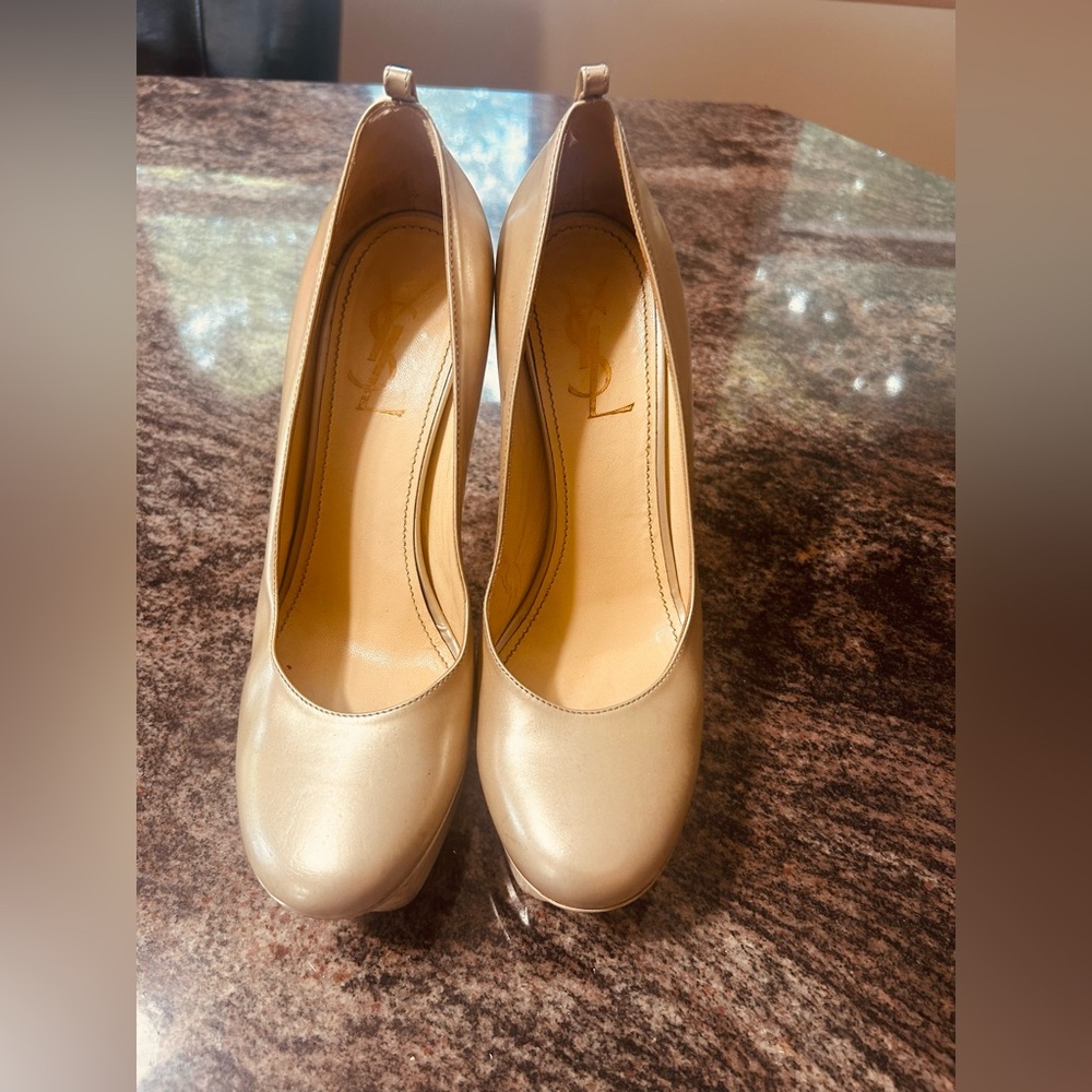 With COA Yves Saint Laurent Wood Heels